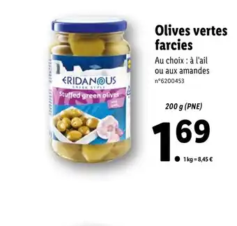 Lidl Olives vertes farcies offre