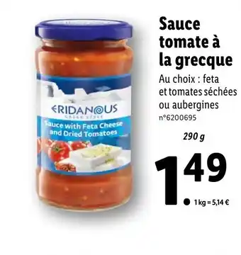Lidl Sauce tomate à la grecque offre