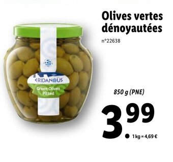 Lidl Olives vertes dénoyautées offre