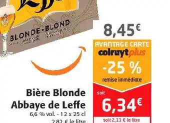 Colruyt Bière blonde abbaye de leffe offre
