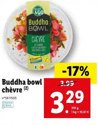 Lidl Buddha bowl chèvre offre