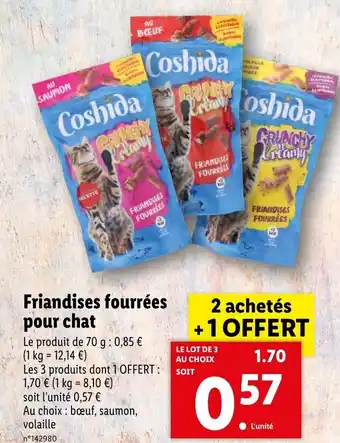 Lidl Friandises fourrées pour chat offre