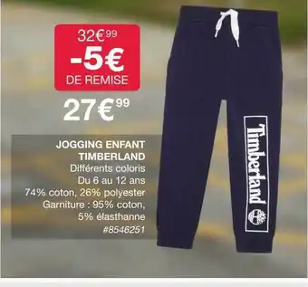 Costco Jogging enfant timberland offre