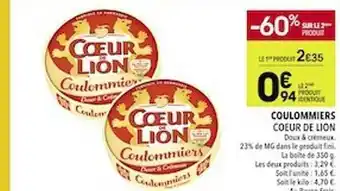 Coulommiers coeur de lion -60% sur le 2ème