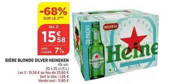 Maximarché Bière blonde silver heineken -68% sur le 2éme offre