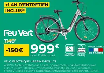 Feu Vert Feu vert vélo électrique urbain e-roll 72 offre