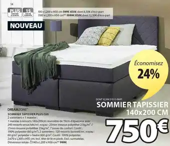 JYSK Dreamzone sommier tapissier plus c60 offre