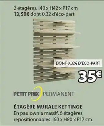 JYSK Étagère murale kettinge offre