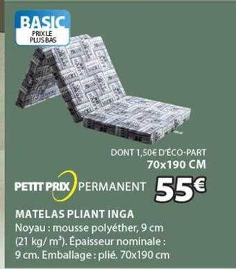 JYSK Matelas pliant inga offre