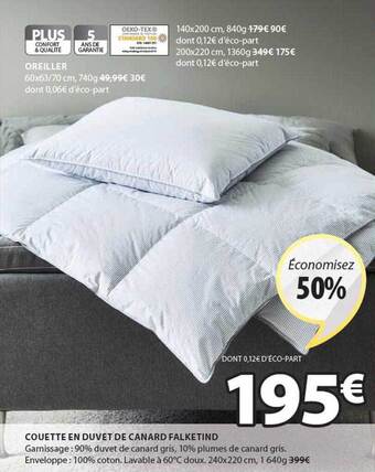JYSK Couette en duvet de canard falketind offre