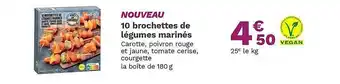 10 brochettes de légumes marinés