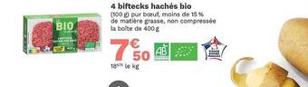 Picard 4 biftecks hachés bio offre
