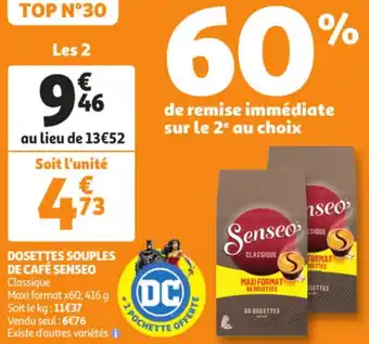 Auchan SENSEO dosettes souples de café offre