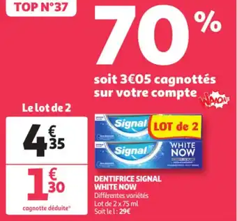 Auchan SIGNAL dentifrice signal white now offre