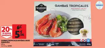 Auchan Gambas tropicales entières crues surgelées offre