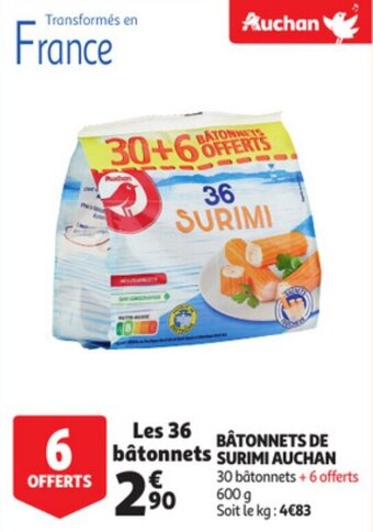 Auchan AUCHAN bâtonnets de surimi offre