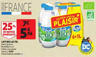 Auchan LACTEL lait bio offre