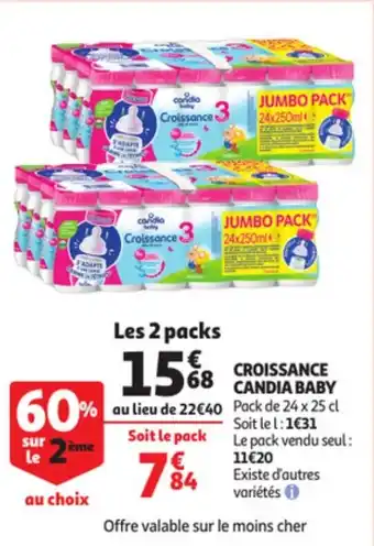 Auchan Croissance candia baby offre
