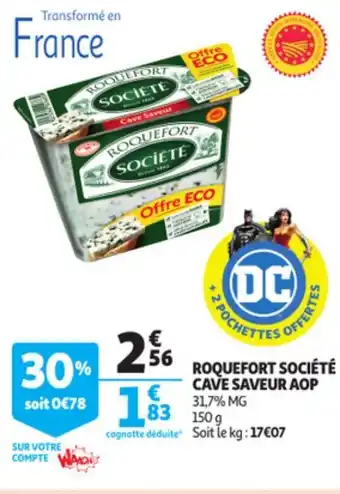 Auchan Roquefort société cave saveur aop offre