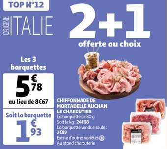 Auchan Chiffonnade de mortadelle auchan le charcutier offre