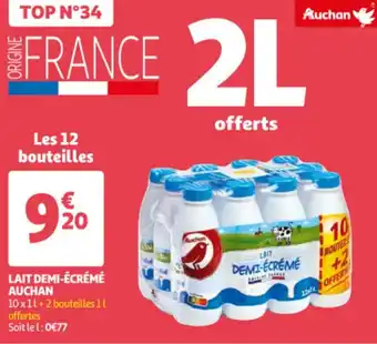 Auchan Lait demi-écrémé auchan offre
