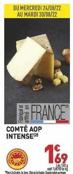 Grand Frais Comté aop intense offre