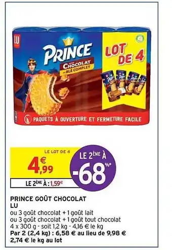 Prince goût chocolat lu le 2ème à -68%