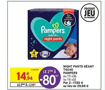 Intermarché Contact Night pants géant t4x40 pampers offre