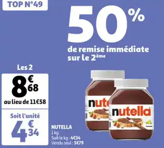 Auchan Nutella offre
