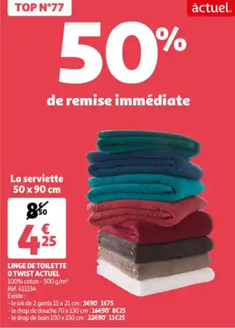 Linge de toilete o twist actuel