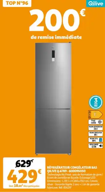 Auchan Réfrigérateur congélateur bas qilive offre