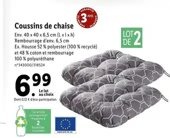 Lidl Coussins de chaise offre
