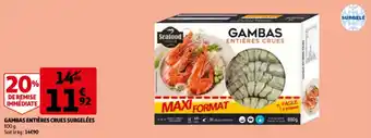 Auchan Gambas entièrest crues surgelées offre