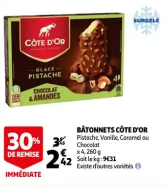Auchan CÔTE D'OR bâtonnets offre