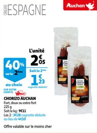 Auchan Chorizo auchan offre