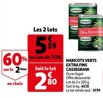 Auchan CASSEGRAIN haricots verts extra fins offre