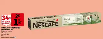 Auchan NESCAFÉ capsules de café farmers origins offre