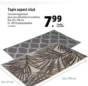 Lidl Tapis aspect sisal offre