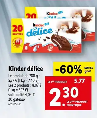 Lidl Kinder Délice offre
