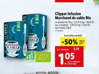 Lidl Clipper Infusion Marchand de Sable Bio offre