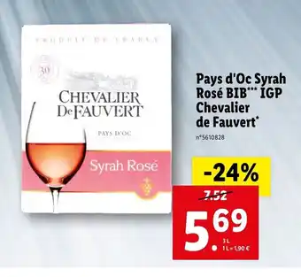 Pays d'oc Syrah Rosé BIB IGP Chevalier de Fauvert