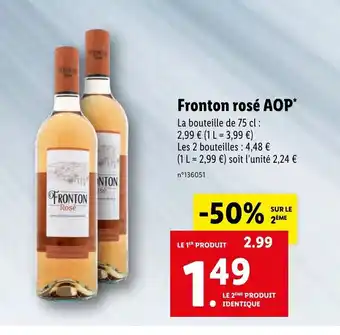 Lidl Fronton Rosé AOP offre