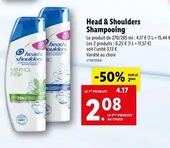 Lidl Head & Shoulders Shampooing offre