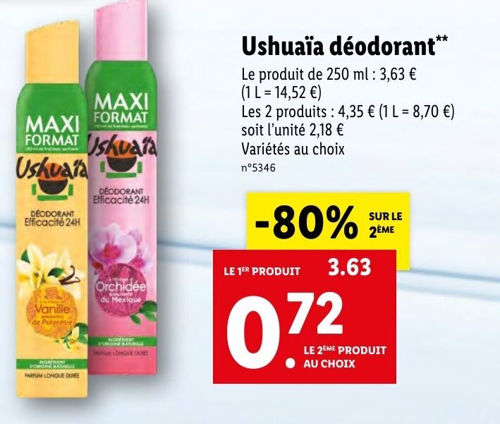Promo Ushuaia Déodorant chez Lidl