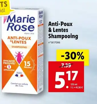 Lidl Anti-Poux & Lentes Shampooing offre