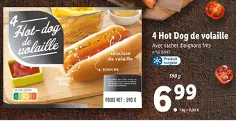 Lidl 4 Hot Dog de Volaille offre