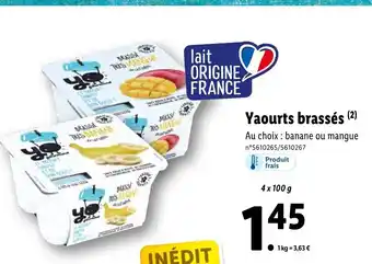 Lidl Yaourts Brassés offre