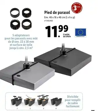 Lidl Pied de parasol offre