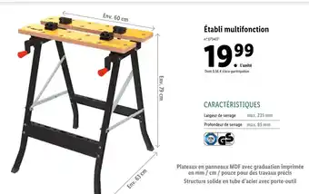 Lidl Établi multifonction offre