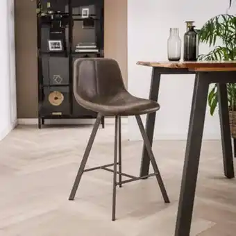 Pier Import Chaise de bar couture apparente taupe pied étoile helsinki offre